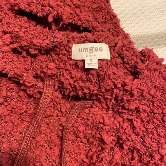 umgee popcorn hoodie in burgundy - Picture 4 of 4